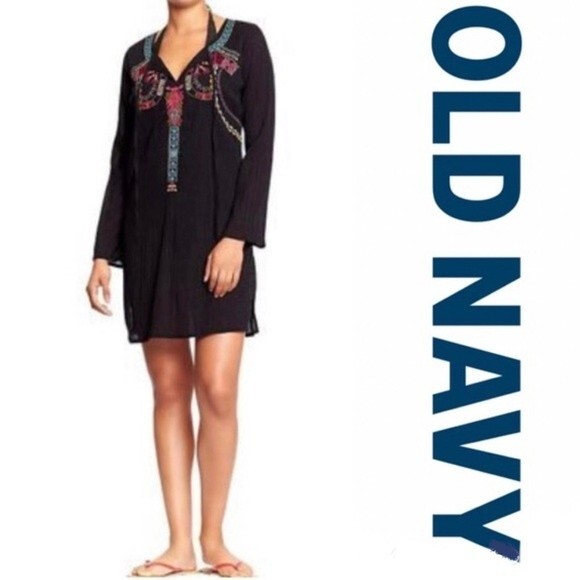 Old Navy long sleeve embroidered coverup dress size small - Picture 1 of 7